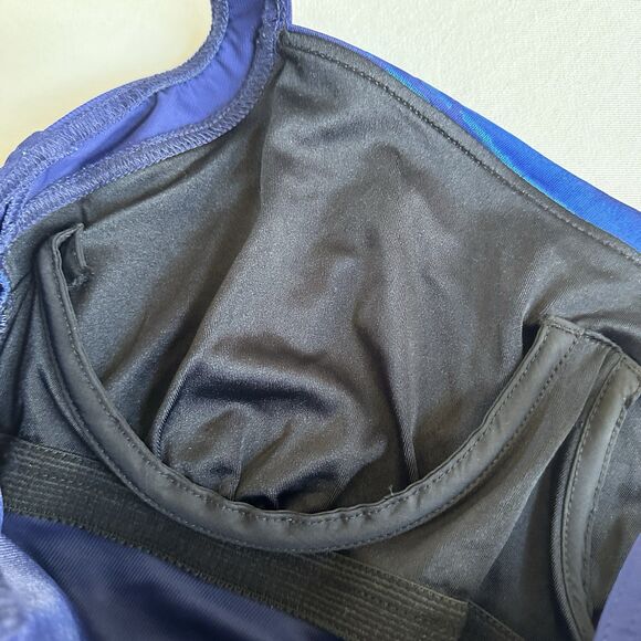 Miraclesuit Square Neck Navy Blue Tie Dye Shimmer One Piece Swimsuit Size 12 - Picture 4 of 6